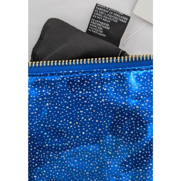 Holiday Blue Sparkle Glitter Wristlet Clutch Bag - Picture 3 of 7